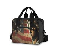 GuoChe Borsa per il pranzo con bandiera USA e Lady Liberty per ragazze con tracolla borsa per il pranzo da donna per adolescenti palestra