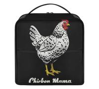 GuoChe Borsa per il trucco in piedi con scritta "Chicken Mama Black Barred