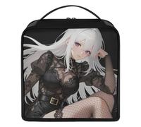 GuoChe Borsa per il trucco in piedi progettata con anime vampiro | Con divisori Essentials Makeup Bags per donne con spazio per pennelli, specchio