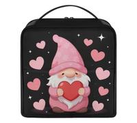 GuoChe Borsa per il trucco in piedi progettata per San Valentino gnomi cuore amore | Con divisori Grande Caso Cosmetico Trucco Borsa Da Viaggio Accessori