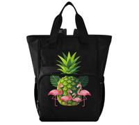 GuoChe Borsa per pannolini zaino Dobby Nylon Multi Pocket Travel Baby Bag | Ananas Flamingo