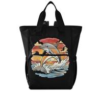 GuoChe Borsa per pannolini zaino Dobby Nylon Multi Pocket Travel Baby Bag | Salto dei delfini