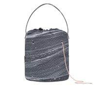 GuoChe Borsa per uncinetto grigia a grana di marmo falso glitter piccola borsa per filati portatile per accessori all'uncinetto strumenti all'uncinetto