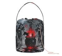 GuoChe Borsa per uncinetto rituale a forma di calderone scuro delle streghe Borsa per ferri da maglia Borsa portatile per uncinetto Accessori per uncinetto
