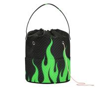 GuoChe Borsa portatile per aghi da uncinetto, colore verde fluorescente, colore fiamma fredda, per accessori da viaggio