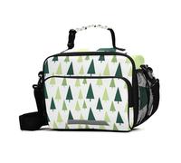 GuoChe Borsa termica per il pranzo con alberi bianchi e verdi, ad alta capacità, con tracolla regolabile, borsa termica per lavoro, picnic o viaggi