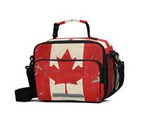GuoChe Borsa termica per il pranzo con bandiera del Canada, ad alta capacità, riutilizzabile, con tracolla regolabile, contenitore per il pranzo isolato per lavoro, viaggi, picnic, pranzo