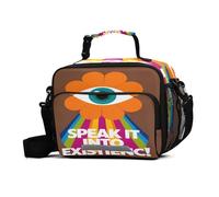 GuoChe Borsa termica per il pranzo con occhio arancione Speak It Into Existence, impermeabile, a prova di perdite, riutilizzabile, con tracolla regolabile, borsa tote isolata per lavoro, viaggi
