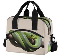 GuoChe Borsa termica per il pranzo per adulti, divertente albero verde, pitone, custode di rettili, proprietari di animali domestici, serpente