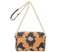 GuoChe Borse a tracolla per le donne piccole borse in pelle vegana croos borse per il corpo borsa a tracolla impermeabile per viaggio carino strega personaggio Halloween modello