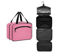GuoChe Borse da toilette da viaggio da appendere per le donne con gancio, organizzatore cosmetico chic di design per viaggiatori che viaggiano bolso para maquillaje M, Tinta unita Pure Plain Hot