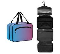 GuoChe Borse da viaggio cosmetiche appese con gancio, borsa da barba chic di design per gli uomini per gli elementi essenziali di viaggio per le donne envase para profumo de M, Design sfumato blu