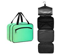 GuoChe Borse da viaggio da appendere con gancio, borsa multifunzionale di design per la crociera viaggio bagno bolsa para guardar maquillaje M, Verde scuro sfumato, Medium, Colorato