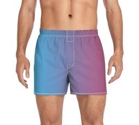 GuoChe Boxer da uomo con elastico in vita, design a mosca, Design sfumato blu, L