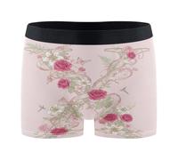 GuoChe Boxer da uomo con lettera X floreale per allenamento intimo da uomo a compressione per interni Para Hombres, Lettera floreale X, Small