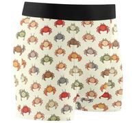 GuoChe Boxer da uomo, morbidi, traspiranti, comodi, elasticizzati, Granchi eremiti, Grande