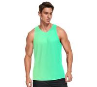 GuoChe Canotta da allenamento da uomo, stile casual, con tasca per telefono e carte, per l'estate, Verde scuro sfumato, XX-Large