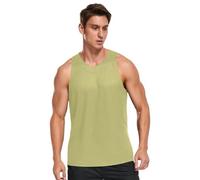 GuoChe Canotta senza maniche da uomo, design liscio, resistente alle pieghe, tasca per telefono e carte di credito, per abbigliamento estivo, Verde limone., XX-Large