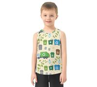 GuoChe Canottiera da ragazzo senza maniche per bambini | L'allenamento molle di base comodo leggero di estate veste il modello senza cuciture dei camion amichevoli eco- di Dry-Fit
