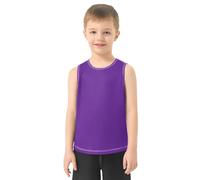 GuoChe Canottiera estiva per ragazzi con scollo rotondo senza maniche | Abbigliamento casual da spiaggia Dry Fit Indaco Viola