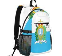 GuoChe Capacità casuale del tessuto 20L del totalizzatore della saia dello zaino con la tasca frontale della chiusura lampo per il, Bandiera Nazionale di San Marino, One Size, Zaini multiuso di base