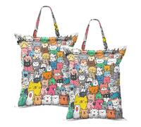 GuoChe Carino Cartoon Characters parola chiave) Impermeabile Bagnato Dry Borse Yoga Palestra 2 Pack Sporco Vestiti Sacchetto Per Viaggiare Con Maniglia
