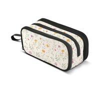 GuoChe Carino Fiori Primavera Rustico Beige Nylon Astucci Per Studenti Universitari Astuccio Ad Alta Capacità Per Scuola College Cancelleria per Ufficio Bambini