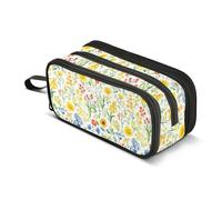 GuoChe Carino Fiori Primavera Rustico Beige Nylon Matita Borse Per Bambini Grande Capacità Astucci Per Teen Cancelleria Organizzatore per Preppy Scuola Preppy