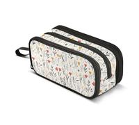 GuoChe Carino Primavera Fiori Rustici Beige Nylon Astucci Per Studenti Universitari Grande Capacità Astuccio Con Scomparti Cancelleria per Insegnante di Scuola Superiore, Colore 6, 1 size, Moderna