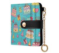 GuoChe Carino Torte di Compleanno Modello Delle Donne Pieghevole Portafoglio Unico PU Pelle Bifold Portafoglio per le Donne