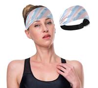 GuoChe Carta da parati a righe ad acquerello, antiscivolo, comode, per donne, fascia elastica per il sudore, per corsa, yoga, palestra, sport atletici