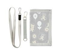 GuoChe Carta da parati moderna per bambini, senza cuciture, con orsi, portafoglio sottile a tre ante per donne, semplice, leggero, sottile portafoglio con cordino