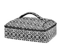 GuoChe Casseruola isolata 600D impermeabile Oxford panno leggero design portatile picnic & tailgating durevole e riutilizzabile nero bianco angolare ornato