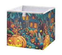 GuoChe Cestini portaoggetti a forma di cubo, pieghevole, per organizzare mensole, per tutti i santi, Halloween, caramelle