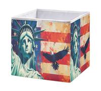 GuoChe Cestini portaoggetti a forma di cubo, pieghevoli, per aule e presidenti americani, bandiera e Lady Liberty