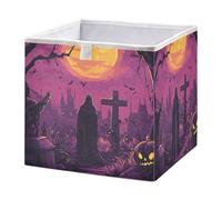 GuoChe Cestino portaoggetti in tessuto pieghevole per la stanza dei bambini, per Halloween e notte, raccapricciante chiaro di luna