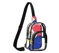 GuoChe Chiaro scomparto regolabile di dimensione compatta materiale trasparente del poliestere del PVC della borsa a tracolla multi, Bandiera di Sint Maarten, One Size, Colorato