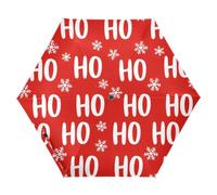GuoChe Christmas Ho Ho Ho Fiocco di Neve Rosso Modello UV50+ Ombrello | Ombrello speciale progettato e forte di difesa UV per l'apertura automatica di viaggio