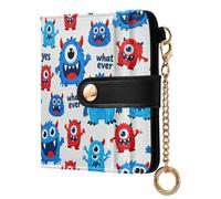 GuoChe Colorful mostri modello di cuoio delle donne pieghevole portafoglio carino PU cuoio pieghevole portafoglio per le donne