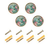 GuoChe Confezione da 4 pomelli e pomelli per armadietti, motivo floreale Be Mine, per armadi, 32 mm