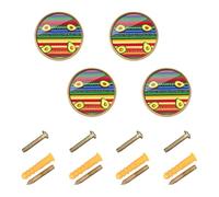 GuoChe Confezione da 4 pomelli per cassettiera, stile messicano, Cinco De Mayo, avocado messicano, poncho bohémien, dorati, per porte e cassetti, 32 mm