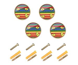 GuoChe Confezione da 4 pomelli per cassettiera, stile messicano, Cinco De Mayo, avocado messicano, poncho bohémien, dorati, per porte e cassetti, 32 mm