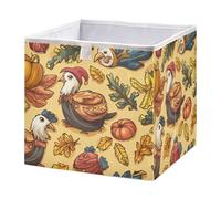 GuoChe Contenitore a cubo pieghevole in tessuto, organizer per la stanza dei bambini, con motivo per il Ringraziamento