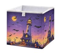 GuoChe Cubo portaoggetti pieghevole cubo portaoggetti per organizzazione mensola cestino per scaffali Dreamy Halloween vista faro