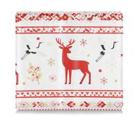 GuoChe Cuoio Auto Registrazione Assicurazione & ID Card Holder Uomini Donne Glove Box Organizzare per Documenti, Carte, Licenza Renna Rossa Nordic Christmas Pattern