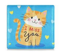 GuoChe Custodia a portafoglio in pelle di alta qualità per auto e tessere, per uomo e donna, essenziale, per conducente, proprietari di auto, rimorchio, moto, barca, I Miss You, simpatico gatto