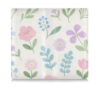 GuoChe Custodia a portafoglio in pelle per carta d'identità, patente di guida, chiavi di contatto, carte d'informazione di contatto, motivo floreale retrò