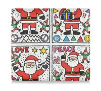 GuoChe Custodia a portafoglio in pelle PU per auto registrazione, assicurazione e carta d'identità, da uomo e donna, organizer per documenti, carte, patente Joy Give Love Peace Santa Collection