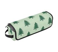 GuoChe Custodia da viaggio a doppio strato con imbottitura resistente al calore, motivo albero di pino verde chiaro