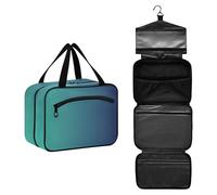 GuoChe Custodia da viaggio appesa per articoli da toeletta con gancio, borsa per la cura della pelle di design per le donne vacanza bolsa de maquillaje para mujer M, Blu sfumato., Large, Colorato